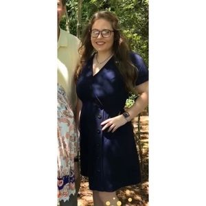 Blue wrap dress